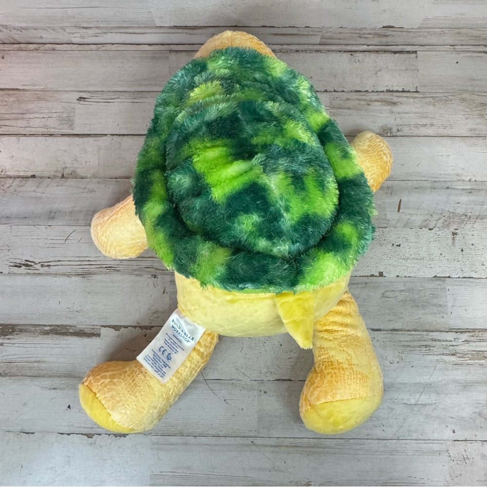 Build A Bear 17" Sea Turtle Yellow Plush Stuffed Animal w/Removable Green Shell - Picture 7 of 9